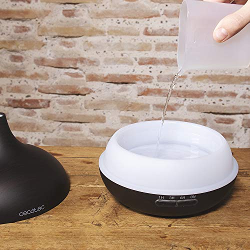 Cecotec Humidificador Ultrasónico y Difusor de Aromas con Temporizador Pure Aroma 300 Yin. 10 W, 300 ml, Temporizador hasta 6 Horas, 7 Colores LED, Función Aromaterapia, Ultrasilencioso