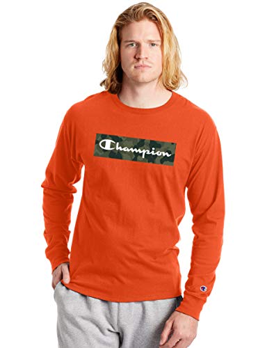 Champion Classic tee Camiseta, Spicy Orange Camo Box Script, L para Hombre