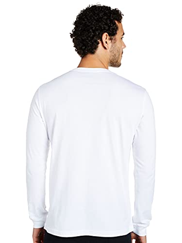 Champion Legacy Classic Small Logo Camiseta de Manga Larga, Blanco, L para Hombre