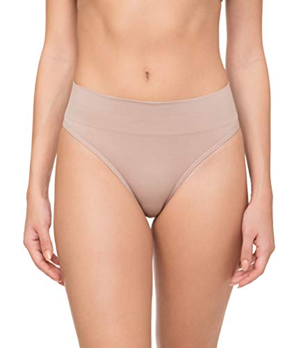 Channo Tangas Mujer Licra Cintura Midi Alta Sin Costuras Seamless Básico Colores Lisos (Surtido, L-XL)