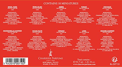 Charrier Parfums Caja Luxe Top Ten De 10 Eau De Parfum En Miniaturas Color Rojo 53 Ml