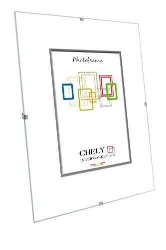 Chely Intermarket | 28B2A | Marco Clip A4 de Vidrio | Soporte sin Marco para fotografías, Posters, certificados y Recuerdos. Complemento Ideal para Colgar en la Pared(0,40)