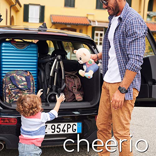 Chicco Silla Paseo Bebé Cheerio, Cochecito 0 Meses a 15 kg Ligero, Compacto, Plegable, Reclinable con Posición para Dormir, Cierre Automático en 1 Movimiento, Capota para Lluvia, Color Negro