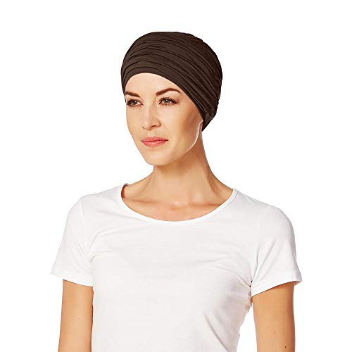 Christine Headwear Karma Turbante oncológico para quimioterapia o alopecia (Marron oscuro)