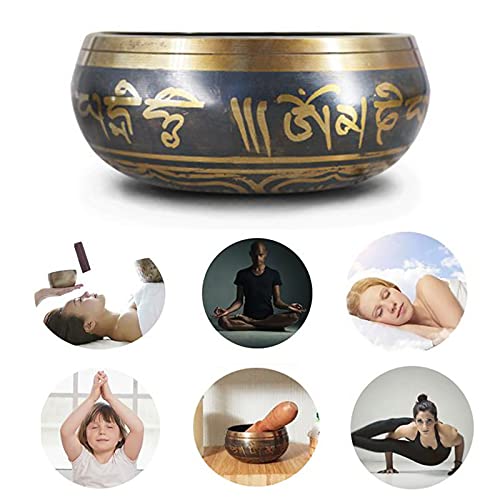 CHSEEO Meditación Cuenco Tibetano con Piedras de Chakra, 8CM Cuenco Sonoro a Mano Regalo Espiritual para Terapia de Sonido, Zen, Budismo, Sanación del Chakra, Yoga Y La Atención Plena #1