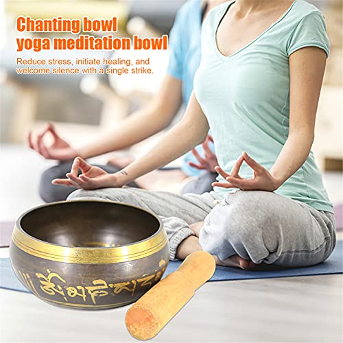 CHSEEO Meditación Cuenco Tibetano con Piedras de Chakra, 8CM Cuenco Sonoro a Mano Regalo Espiritual para Terapia de Sonido, Zen, Budismo, Sanación del Chakra, Yoga Y La Atención Plena #1