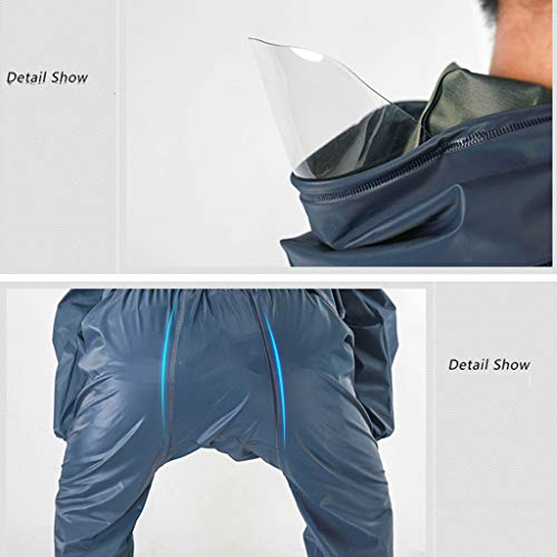 Chubasquero impermeable Rain Gear Impermeable Dividido Parte superior reflectante + Pantalones impermeables Pantalones impermeables para montar al aire libre Montar al aire libre Hombres y mujeres gru