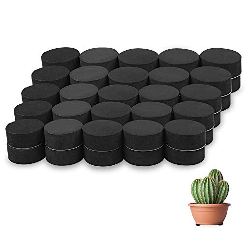 Chudian 50pcs Pies para Macetas Invisibles Pies, Elevadores de Macetas Elevadores de Espuma para Macetas de Flores Invisibles, Antideslizantes, para Macetas (3 x 1cm, Negrao)