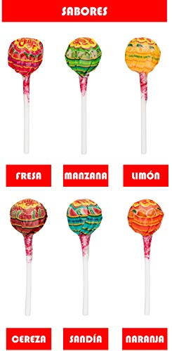 Chupa Chups Caramelo con Palo de Sabores Variados, 19 x 12g