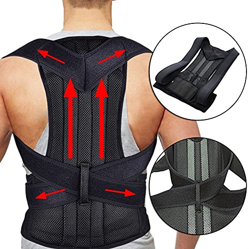 Cinturón de Apoyo para la Espalda Relajante Atrás Ajustable Corrector de Postura Prueba Back HORMO Soporte CINTURÓN Correa ORTHOPEDICA Postura Hombres Mujer Mujeres Black Corsets