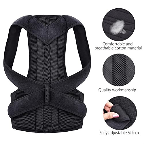 Cinturón de Apoyo para la Espalda Relajante Atrás Ajustable Corrector de Postura Prueba Back HORMO Soporte CINTURÓN Correa ORTHOPEDICA Postura Hombres Mujer Mujeres Black Corsets