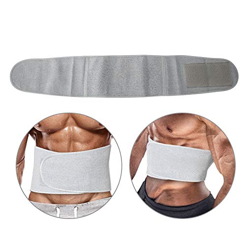 Cinturón de fibra de carbón de bambú para hombre y mujer, cálido, transpirable, faja de cintura para el abdomen, cinturón para gimnasia, color gris (L)