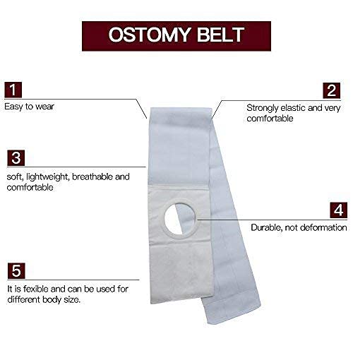 Cinturón De Ostomía Cinturón De Hernia Cinturón De Ostomía Con Apertura De Estoma De 3.14 "- Abertura De Estoma Transpirable Ajustable Para Después De La Colostomía Cirugía De Ileostomía Cuidado