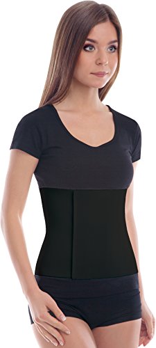 Cinturón postoperatorio abdominal con algodón Faja postparto y postoperatorio Apoyo de los músculos abdominales y lumbosacro Altura 24 cm Unisex Large Negro