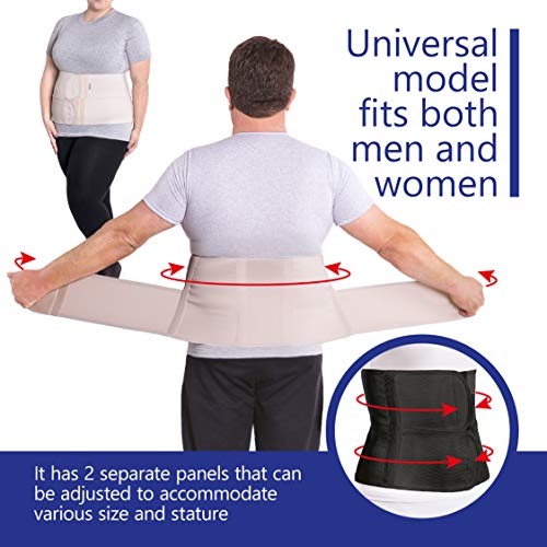 Cinturón soporte postoperatorio Faja postparto y postoperatorio Apoyo de los músculos abdominales y lumbosacro Altura 24 cm Unisex Medium Negro