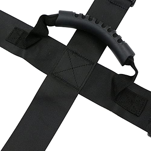 Cinturón Transporte Cajas Mudanza Ajustable - 1pcs Correas de Mudanza Negro con Asas, Correas de Elevación para Mover y Levantar, Adecuado para artículos Pesados, Cajas, etc sin Asas.