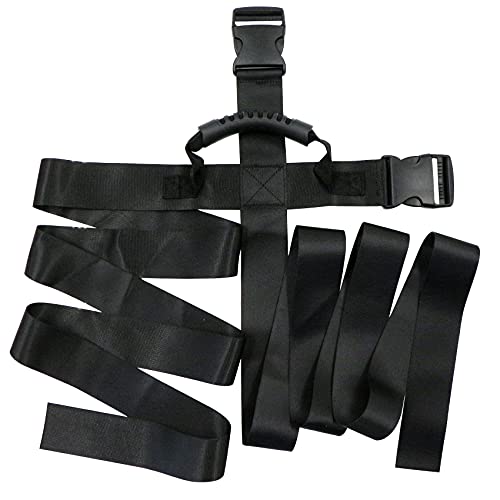 Cinturón Transporte Cajas Mudanza Ajustable - 1pcs Correas de Mudanza Negro con Asas, Correas de Elevación para Mover y Levantar, Adecuado para artículos Pesados, Cajas, etc sin Asas.