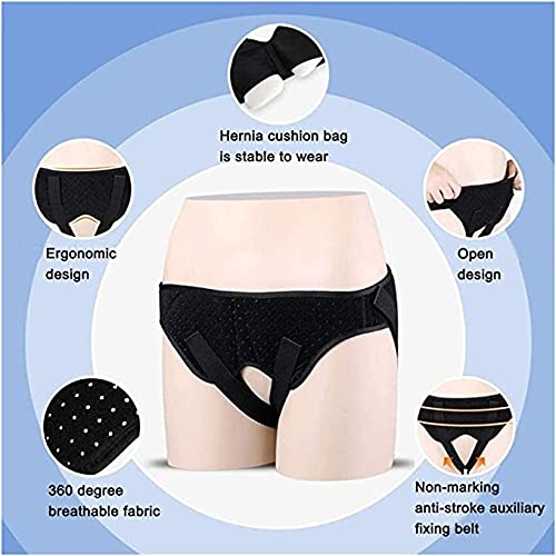 Cinturones de hernia ajustables con 2 almohadillas de compresión extraíbles fáciles de limpiar y duraderas, a prueba de polvo para hombres y mujeres Hernia Guardia Inguinal Truss 923 ( Size : Medium )