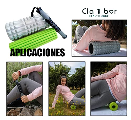 CLAIBOR HC Rodillo Masaje Muscular. Foam Roller Terapia de Masaje y Reductor Fatiga piernas Espalda cervicales