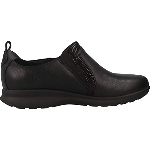 Clarks Un Adorn Zip, Mocasines Mujer, Negro (Black Combi-), 41.5 EU