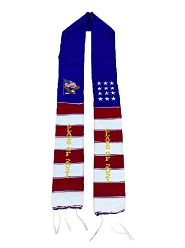 Clase de graduación de 2021 Sash prenda túnica accesorio mexicano sarape Faja 1 pc USA águila y bandera