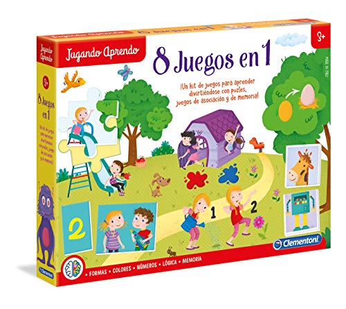 Clementoni-65600 - 8 juegos en 1 - juego educativo a partir de 3 años