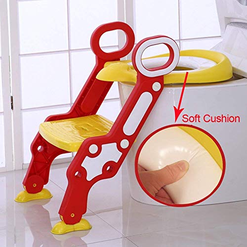 Cloudwalk Orinal Adaptador Asiento WC con Escalera Niños Reductor Bebe (Amarillo)