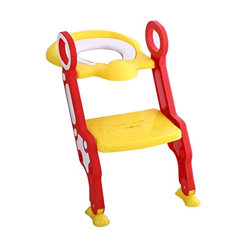 Cloudwalk Orinal Adaptador Asiento WC con Escalera Niños Reductor Bebe (Amarillo)