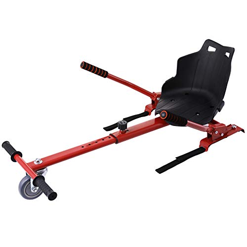 CO-Z Silla de Hoverboard Compatible para Adultos Hoverkart para Patiente Eléctrico de 6,5/8/10 Pulgadas Asiento de Hoverboard Ajustable para Diversión (Rojo)