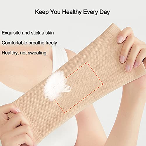 Coderas Epicondilitis Manga de Compresión para Soporte de Codo para Mujeres, Tejido Ligero, Elástico y Transpirable Codo de Tenista Epicondilitis para Tendinitis,Beige,Small