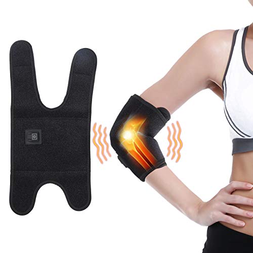 Codo calefactable, codo, terapia térmica, alivio del dolor, almohadilla térmica ajustable para envolver el codo con ajuste de temperatura de 3 niveles, terapia caliente para tendinitis, codo de tenist