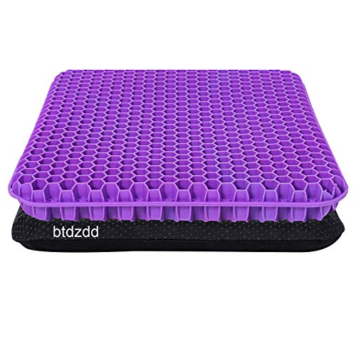 Cojín de Gel para Asiento de Oficina, cojín de Gel para Silla de Oficina, diseño Transpirable para Coche, Oficina, Silla de Ruedas, camión (Morado)