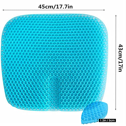 Cojín de gel transpirable con funda de plástico antideslizante y innovador cojín de gel de panal, para oficina, coche, silla de ruedas