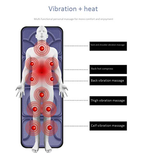 Colchoneta de masaje para todo el cuerpo Colchón de masaje eléctrico Shiatsu Masajeador de espalda Plegable con calor Cojín del asiento trasero Masajeador Silla Cuerpo completo Hombro Muslos Dolor