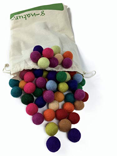 Colección llena de color de 100 bolas de fieltro "Wonder Mix" de 2,2 cm de grosor, hechas de pura lana merino para elaborar guirnaldas, móviles y macetas, o solo para decoración.