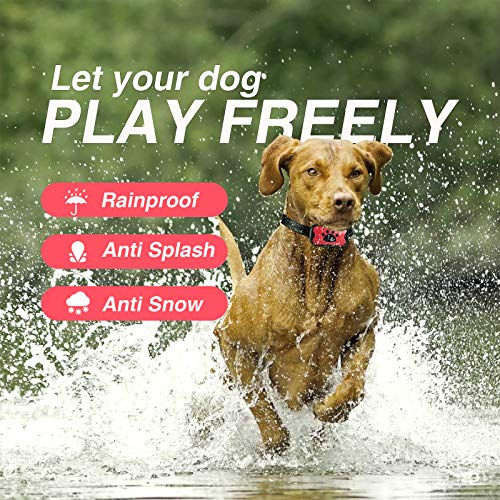 Collar Antiladridos de Perro Recargable para Medianos Grandes Sonido Humano Ajustable y Modo de Vibración para Entrenar Perros Ajuste de Sensibilidad de 7 Niveles - Rosa