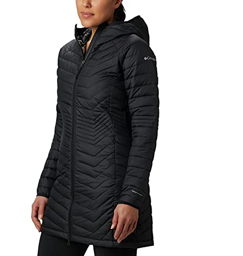 Columbia Powder Lite, Chaqueta de longitud media, Mujer, Negro (Black) Talla L