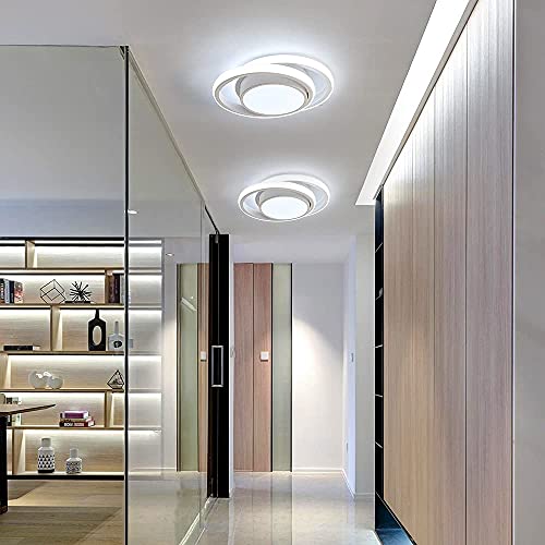 Comely Plafon Led Techo, 32W Moderna Lámpara de Techo LED, 2500LM Blanco Frío 6000K, Redondo Luz de Techo del para Corredor Baño Cocina Sala de Estar Dormitorio Pasillo, Largo 28cm