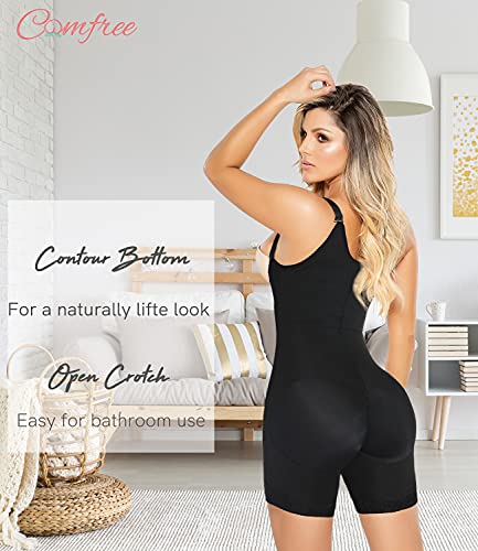 COMFREE Bodies Moldeadores Busto Abierto Faja Reductora Abdomen Body Reductor Sin Costuras Lencería Moldeadora Cómodo Cremallera Body Shaper Adelgazantes Elástico Shapewear para Mujer Negro 3XL