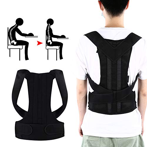 Cómodo cinturón de corrección de jorobado Soporte de columna vertebral efectivo ajustable para niños para uso doméstico(3XL, black)