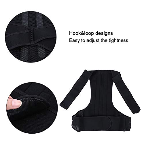 Cómodo cinturón de corrección de jorobado Soporte de columna vertebral efectivo ajustable para niños para uso doméstico(3XL, black)