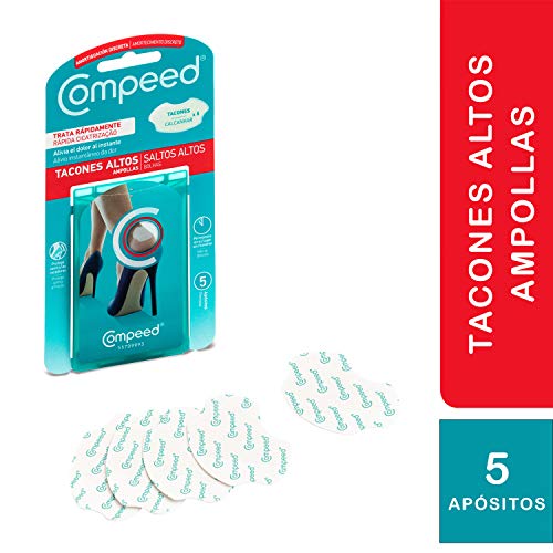 Compeed Ampollas Zapatos Nuevos, 5 Apósitos Hidrocoloides - Tratamiento De Pies, Cura Rápidamente, Tamaño Del Apósito: 4.2 X 6.8 Centímetros