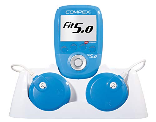 Compex Wireless Fit 5.0 Electroestimulador, Unisex, Azul + Motor Point - Lápiz de Punto Motor, Plateado, Standard