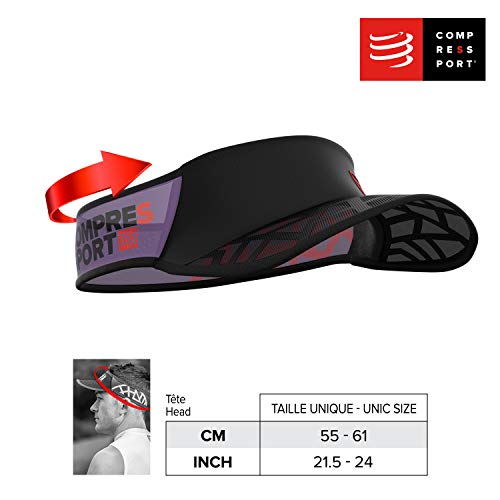 COMPRESSPORT - Visera para Correr en Rojo/Negro - Spiderweb Ultralight Visor - Ultraligero y Altamente ventilado - Fibras de Secado rápido, Talla Unica