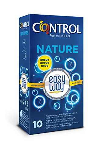 CONTROL Preservativos Nature Easy Way, 10 preservativos con una delicada lengüeta que permite desenrollarlo con un solo gesto