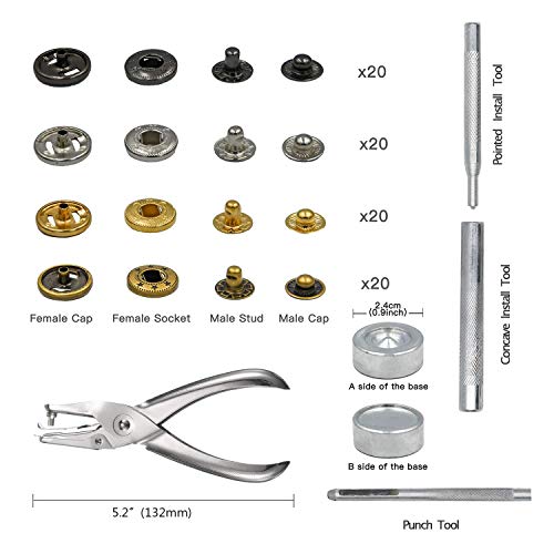 Corchete de Presión Tornillo,Remache de Doble Tapa,Remaches Tachuelas,Botones Snaps de Presión,Snap Metal,Remaches de Cuero, Botones de Presión de Metal