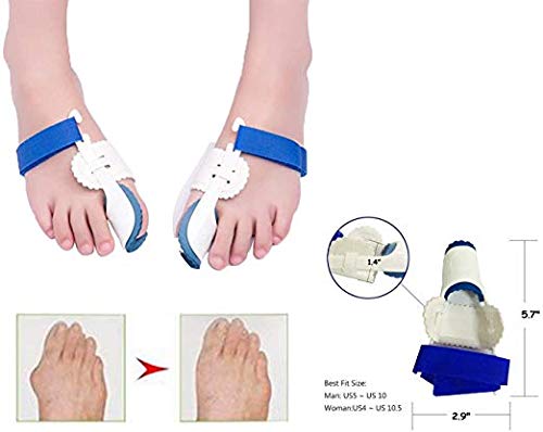 Corrector de juanetes y kit de mangas protectoras de alivio ajustable Hallux Valgus, dedo martillo, separadores de dedos de las articulaciones de los dedos de los pies 8 piezas