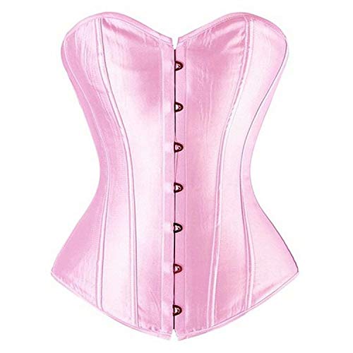 Corset Disfraz Mujer Bustier corsé para Vestir Sexy gotico Lingerie Elegante erotico Grande Taille Rosa S