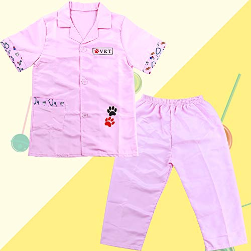 Cosplay Disfraz Bata Medico Juguetes Montessori Juego de rol de Médico de Regalos Disfraz para Enfermeras Niña Niño 3 4 5 6 Años (3PCS)