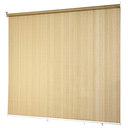 COSTWAY Persiana Opaca Toldo Enrollable con Cadena/ Protección Solar/Pantalla de Privacidad para Terraza Patio Oficina (Beige, 181x181cm)